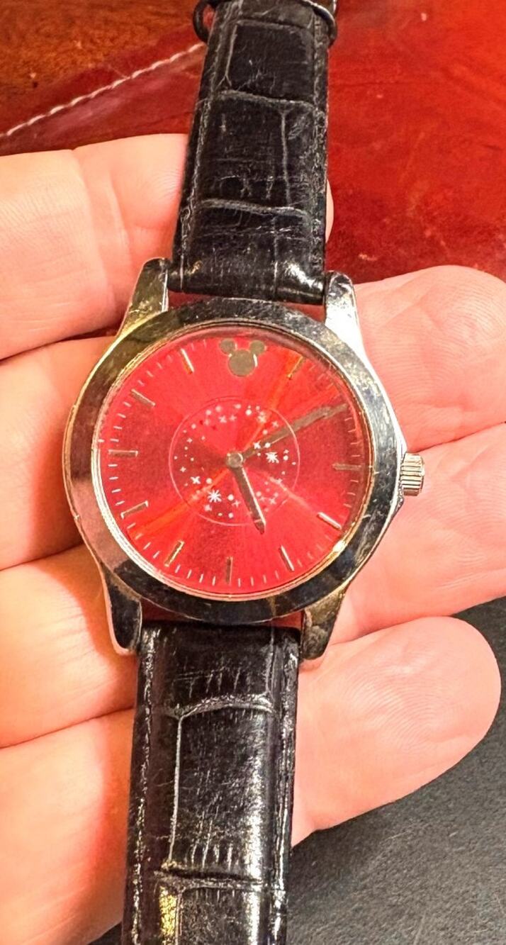 Unisex 35mm Disney Watch, Silver Tone with Rec Face, Rotating Stars, Seiko SII,